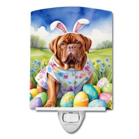 NEW Dogue de Bordeaux Easter Egg Hunt Ceramic Night Light Compact, UL-Certified, Ideal for Bedroom, Bathroom, Nursery, Hallway, Kitchen, 6x4x3