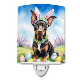 NEW Doberman Pinscher Easter Egg Hunt Ceramic Night Light Compact, UL-Certified, Ideal for Bedroom, Bathroom, Nursery, Hallway, Kitchen, 6x4x3
