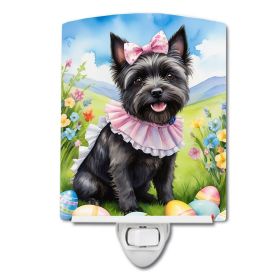 NEW Cairn Terrier Easter Egg Hunt Ceramic Night Light Compact, UL-Certified, Ideal for Bedroom, Bathroom, Nursery, Hallway, Kitchen, 6x4x3, Multi