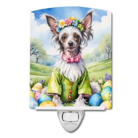 NEW Chinese Crested Easter Egg Hunt Ceramic Night Light Compact, UL-Certified, Ideal for Bedroom, Bathroom, Nursery, Hallway, Kitchen, 6x4x3