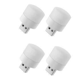 4Pcs USB Night Light; Energy-Saving Light; USB Light Bulb; Compact LED Bulb; Portable Lighting; Ambient Lighting; Decorative Lamp; Mini USB Light (Color: White Light 4 Packs)
