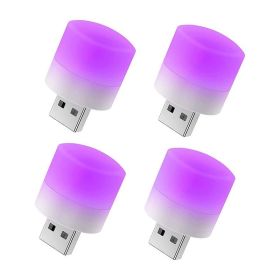 4Pcs USB Night Light; Energy-Saving Light; USB Light Bulb; Compact LED Bulb; Portable Lighting; Ambient Lighting; Decorative Lamp; Mini USB Light (Color: Purple Light 4 Packs)