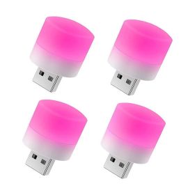 4Pcs USB Night Light; Energy-Saving Light; USB Light Bulb; Compact LED Bulb; Portable Lighting; Ambient Lighting; Decorative Lamp; Mini USB Light (Color: Powder Light 4 Packs)
