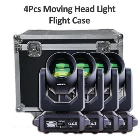 4Pcs/Lot 200W LED Beam Moving Head Light Spot 18 Prisms Focus DMX Rotating LED Stage Pattern Light For Dj Disco Party Clubs (Color: 4Pcs Flight Case, Plug Type: US PLUG)