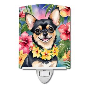 NEW Chihuahua Luau Ceramic Night Light Compact, UL-Certified, Ideal for Bedroom, Bathroom, Nursery, Hallway, Kitchen, 6x4x3, Multicolor (Default: Default)