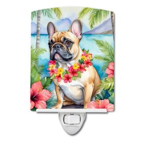 NEW French Bulldog Luau Ceramic Night Light Compact, UL-Certified, Ideal for Bedroom, Bathroom, Nursery, Hallway, Kitchen, 6x4x3, Multicolor (Default: Default)
