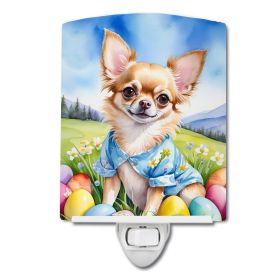 NEW Chihuahua Easter Egg Hunt Ceramic Night Light Compact, UL-Certified, Ideal for Bedroom, Bathroom, Nursery, Hallway, Kitchen, 6x4x3, Multicolo (Default: Default)