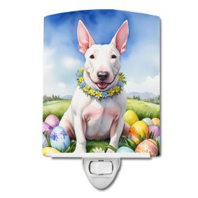 NEW English Bull Terrier Easter Egg Hunt Ceramic Night Light Compact, UL-Certified, Ideal for Bedroom, Bathroom, Nursery, Hallway, Kitchen, 6x4x3 (Default: Default)