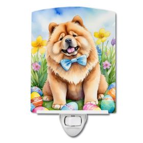 NEW Chow Chow Easter Egg Hunt Ceramic Night Light Compact, UL-Certified, Ideal for Bedroom, Bathroom, Nursery, Hallway, Kitchen, 6x4x3, Multicolo (Default: Default)