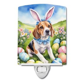 NEW Beagle Easter Egg Hunt Ceramic Night Light Compact, UL-Certified, Ideal for Bedroom, Bathroom, Nursery, Hallway, Kitchen, 6x4x3, Multicolor (Default: Default)