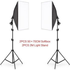 SH Photography 50x70CM Softbox Lighting Kits Professional Light Box System With E27 Photographic Bulbs Photo Studio Equipment (Color: No bulbs No bag)