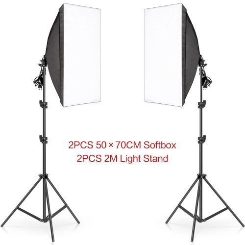 SH Photography 50x70CM Softbox Lighting Kits Professional Light Box System With E27 Photographic Bulbs Photo Studio Equipment